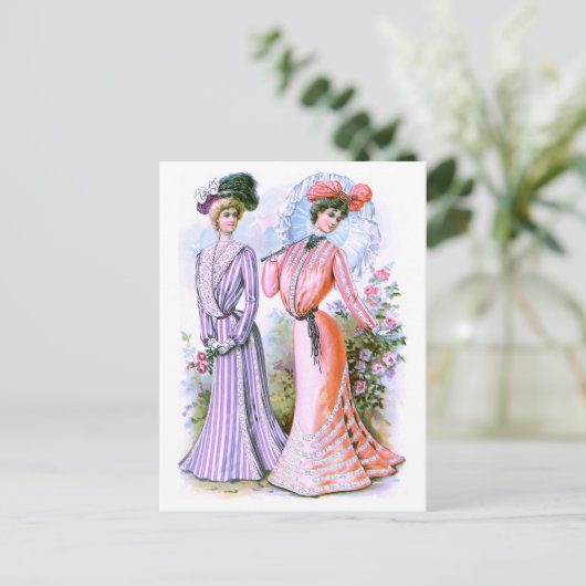 Modekleider der 1900er Jahre Postkarte (Stehend Vorderseite)