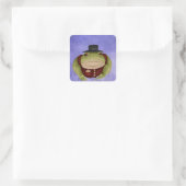 Modekröte Quadratischer Aufkleber (Tasche)