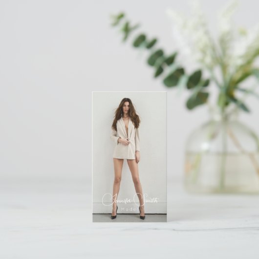 Model Acress fügen Sie Ihre eigene Foto Business C Visitenkarte (Stehend Vorderseite)