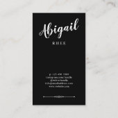 Model Acress Headshot Calligraphy Script Visitenkarte (Rückseite)