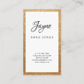 Model Acress Headshot Imitate Gold Glitzer Visitenkarte (Rückseite)
