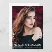 Model Actor 12x18 Comp Card 1 Foto Einladung (Vorne/Hinten)