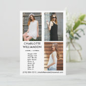 Model Actor 12x18 Comp Card 3 Foto weiß Einladung (Stehend Vorderseite)