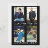 Model Actor 12x18 Comp Card 4 Foto Schwarz Einladung (Rückseite)