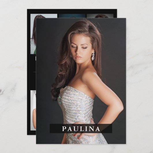 Model Actor 12x18 Comp Zed Card 7 Foto 2 Seite Einladung (Vorne/Hinten)