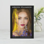 Model Actor 1 Foto Comp Card 12x18 Black Einladung (Stehend Vorderseite)