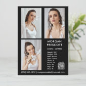 Model Actor 3 Foto Pro Comp Karte Ihr QR-Code (Stehend Vorderseite)