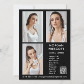 Model Actor 3 Foto Pro Comp Karte Ihr QR-Code (Vorderseite)