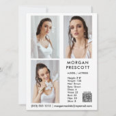 Model Actor 3 Foto Pro Comp Karte Ihr QR-Code (Vorderseite)