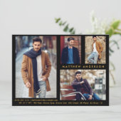 Model Actor 4 Foto - Black Gold Comp Card (Stehend Vorderseite)