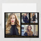 Model Actor 4 Foto Comp Card - Schwarze Goldfront (Vorne/Hinten)