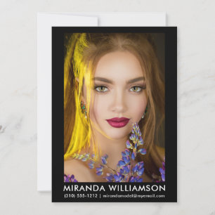 Model Actor Comp Card 1 Foto 12x18 Schwarz Einladung