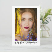 Model Actor Comp Card 1 Foto 12x18 weiß Einladung (Stehend Vorderseite)