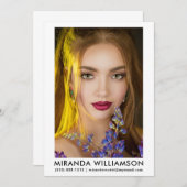 Model Actor Comp Card 1 Foto 12x18 weiß Einladung (Vorne/Hinten)