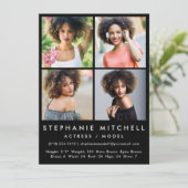 Model Actor Comp Card 4 Square Foto Blank (Stehend Vorderseite)