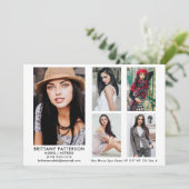 Model Actor Comp Card 5 Foto Weißes 12x18 Einladung (Stehend Vorderseite)