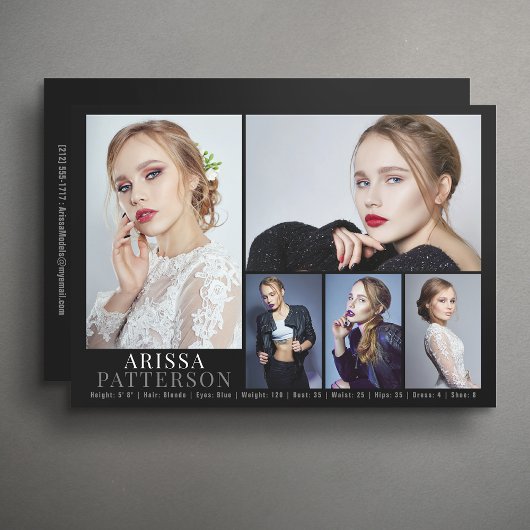 Model Actor Comp Card 6 Foto 12x18 Einladung