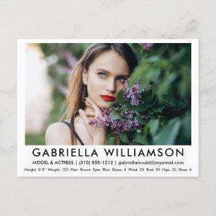 Model Actor Comp Card Foto Weiße Postkarte