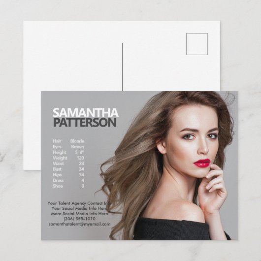 Model Actor Comp PostCard 1 Fotovorlage Postkarte (Vorne/Hinten)