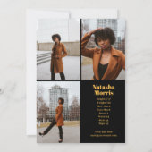 Model Actor Dancer 4 Foto Comp Einladung (Rückseite)