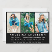 Model Actor Foto Beruflich Comp Card Blank (Rückseite)