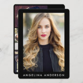 Model Actor Foto Beruflich Comp Card Schwarz R (Vorne/Hinten)