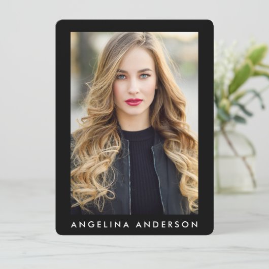 Model Actor Foto Beruflich Comp Card Schwarz R (Stehend Vorderseite)