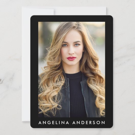 Model Actor Foto Beruflich Comp Card Schwarz R (Vorderseite)