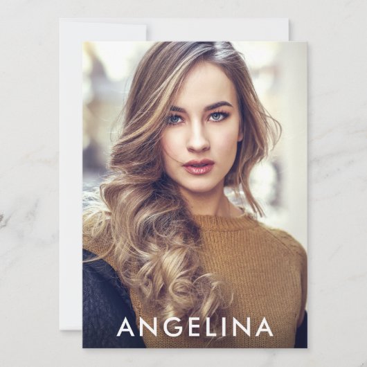 Model Actor Foto Beruflich Comp Card Schwarz W (Vorderseite)