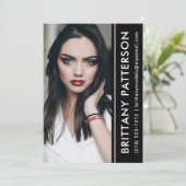 Model Actor Foto Comp Card 12x18 Black Strip Einladung (Stehend Vorderseite)