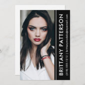 Model Actor Foto Comp Card 12x18 Black Strip Einladung (Vorne/Hinten)