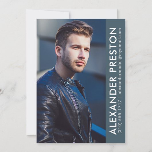 Model Actor Foto Comp Card 12x18 Blue AP Einladung (Vorderseite)