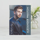 Model Actor Foto Comp Card 12x18 Blue AP Einladung (Stehend Vorderseite)