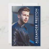 Model Actor Foto Comp Card 12x18 dk Blue AP Einladung (Vorderseite)