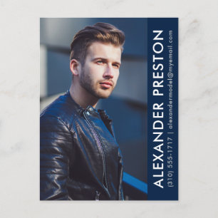 Model Actor Foto Comp Card Dk Blue AP Postkarte