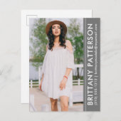 Model Actor Foto Comp Card Graue Postkarte (Vorne/Hinten)