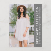 Model Actor Foto Comp Card Graue Postkarte (Vorderseite)