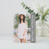 Model Actor Foto Comp Card Graue Postkarte (Stehend Vorderseite)