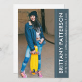 Model Actor Foto Pro Comp Card Blau Einladung (Vorne/Hinten)