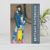 Model Actor Foto Pro Comp Card Blau Einladung (Stehend Vorderseite)