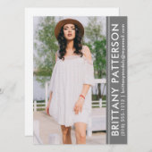 Model Actor Foto Pro Comp-Karte Grau Einladung (Vorne/Hinten)