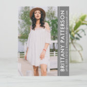 Model Actor Foto Pro Comp-Karte Grau Einladung (Stehend Vorderseite)