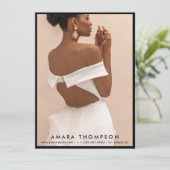 Model Actor Modeling Comp Card 4 Photo Black Einladung (Stehend Vorderseite)