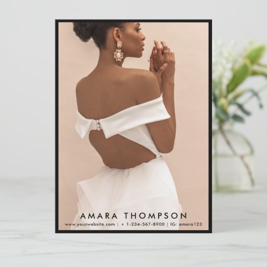 Model Actor Modeling Comp Card 4 Photo QR Code Einladung (Stehend Vorderseite)