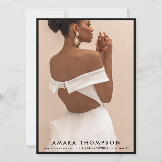 Model Actor Modeling Comp Card 4 Photo QR Code Einladung (Vorderseite)