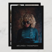 Model Actor Modeling Comp Card 5 Photo Black Einladung (Vorne/Hinten)