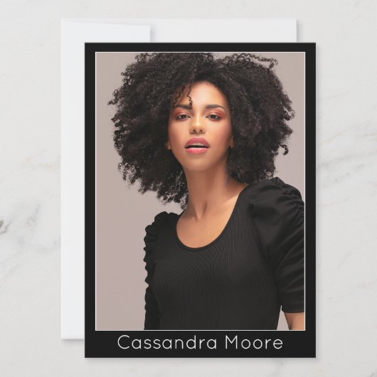 Model Actor Modern Comp Card Foto Vorlage (Vorderseite)