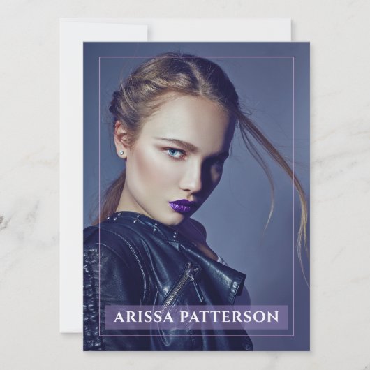 Model Actor Pro Comp Card 1 Foto Violett Einladung (Vorderseite)