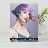 Model Actor Pro Comp Card 3 Foto Schwarz Einladung (Stehend Vorderseite)