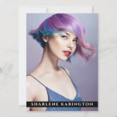 Model Actor Pro Comp Card 3 Foto Schwarz Einladung (Vorderseite)